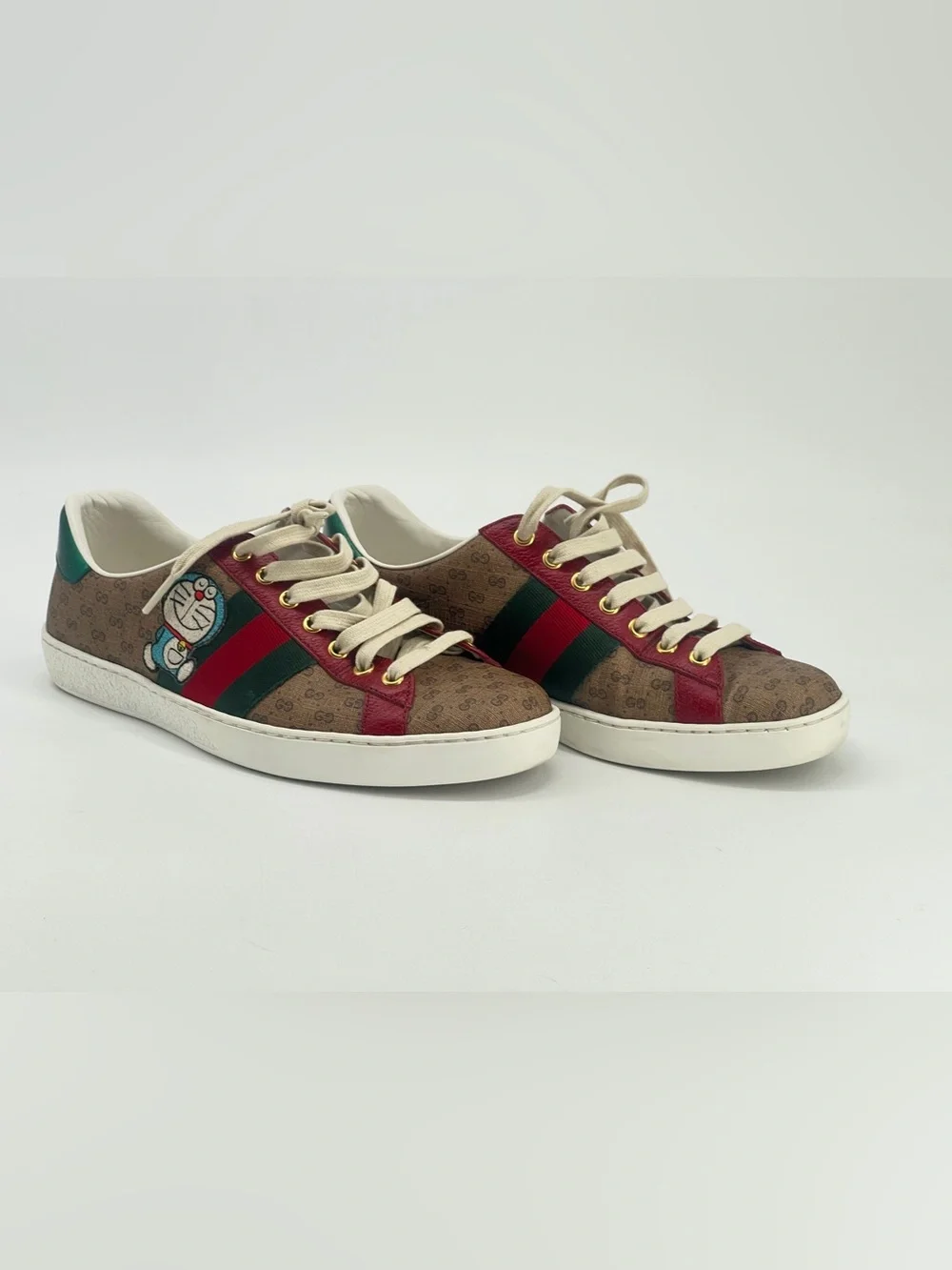 GUCCI X DORAEMON GG Monogram Canvas Sneakers Size 6 US